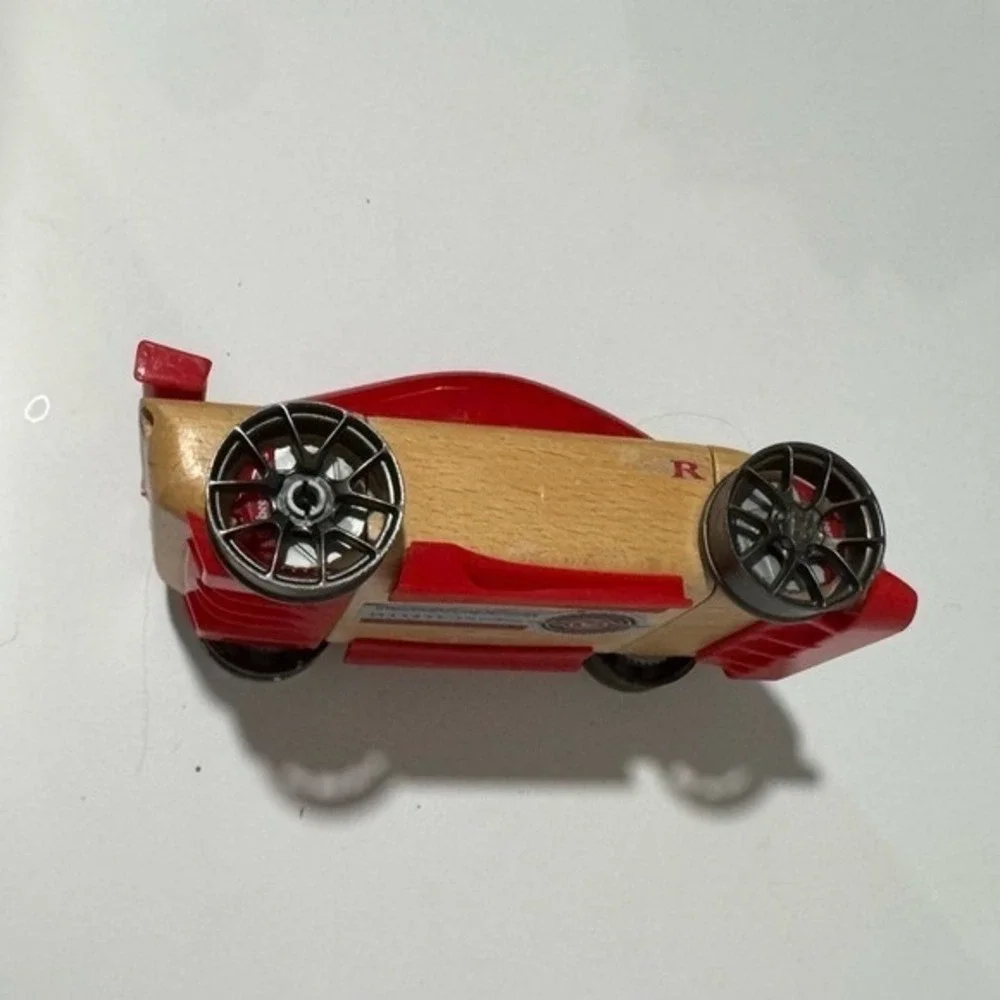 Automoblox Toy Sportscar C9-R Modular Building Block Wood Red Ages 3+ Kids Auto